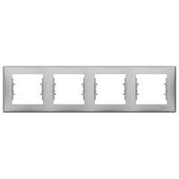 Rama Schneider Electric Sedna SDN5800760, 4 posturi, orizontala, aluminiu, pentru priza / intrerupator