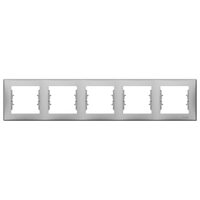 Rama Schneider Electric Sedna SDN5800960, 5 posturi, orizontala, aluminiu, pentru priza / intrerupator