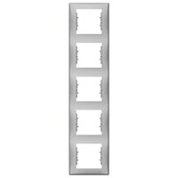 Rama Schneider Electric Sedna SDN5801560, 5 posturi, verticala, aluminiu, pentru priza / intrerupator