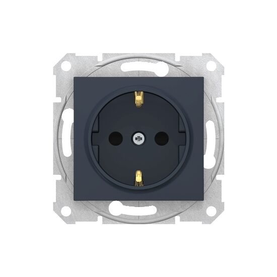 Priza simpla Schneider Electric Sedna SDN3000170, incastrata, contact de protectie, grafit