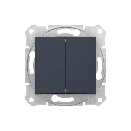 Intrerupator dublu Schneider Electric Sedna SDN0300170, incastrat, grafit, fara rama
