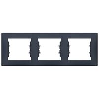 Rama Schneider Electric Sedna orizontala SDN5800570, 3 posturi, grafit, pentru priza / intrerupator