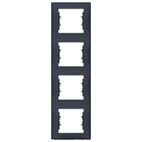 Rama Schneider Electric Sedna verticala SDN5802070, 4 posturi, grafit, pentru priza / intrerupator