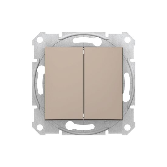 Intrerupator Schneider Electric Sedna SDN0300168 10Ax, monopolar dublu, titan, fara rama