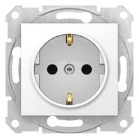 Priza simpla Schneider Electric Sedna SDN3000121, incastrata, contact de protectie, alba