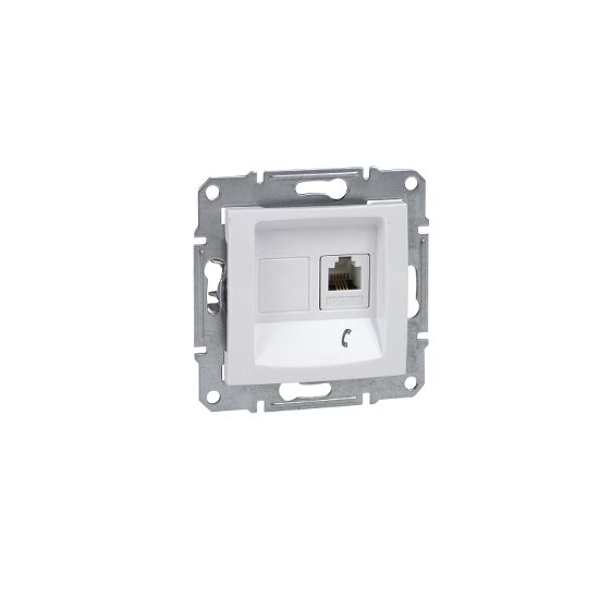 Priza telefon Sedna SDN4101121, RJ11, incastrata, alba
