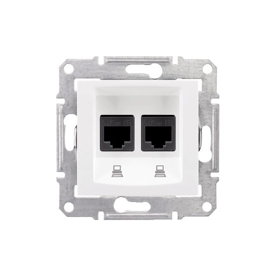 Priza dubla date RJ45 Alba, cat. 5e, UTP, SEDNA Schneider Electric, SDN4400121