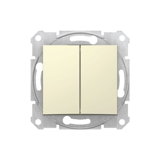 Intrerupator dublu Schneider Electric Sedna SDN0300147, fara rama, bej