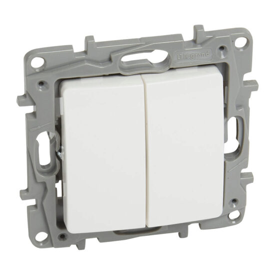 Intrerupator dublu alb Legrand Niloe 764506